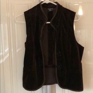 Tribal velour vest - brown
